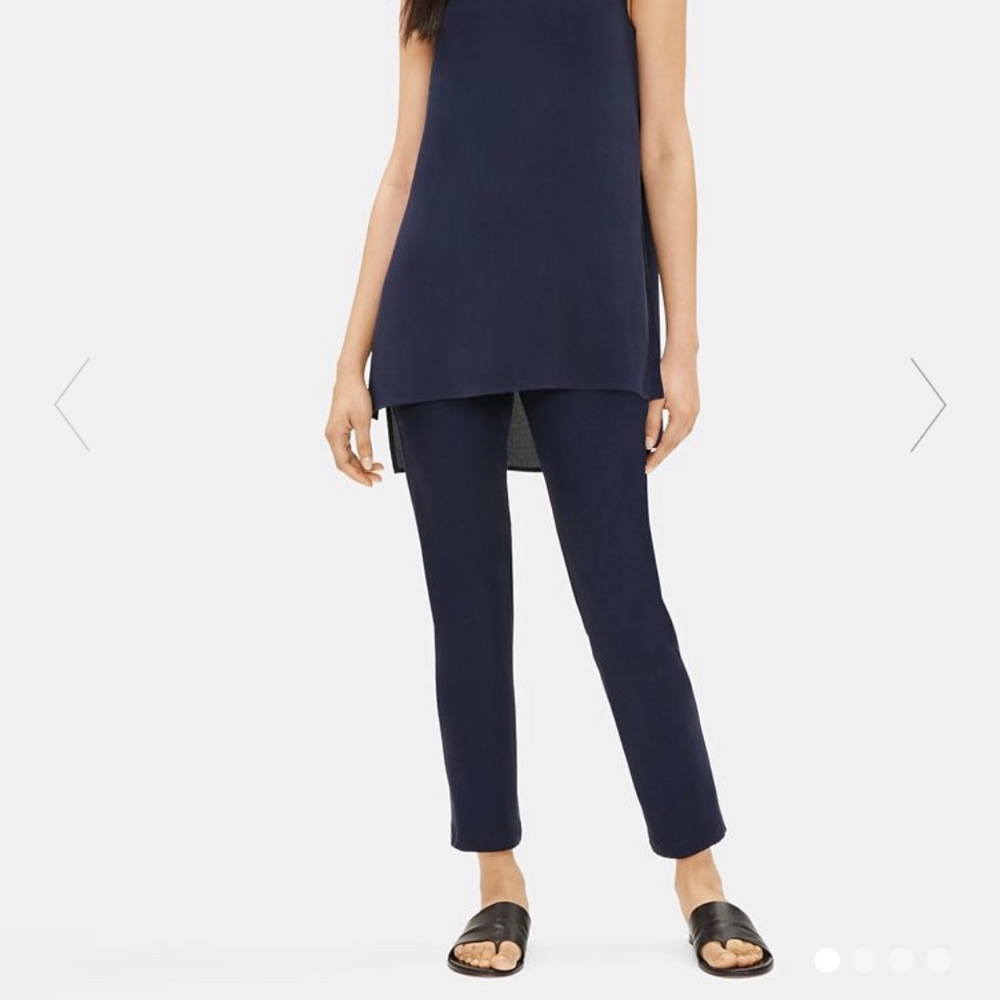 SYSTEM WASHABLE STRETCH CREPE SLIM ANKLE PANT